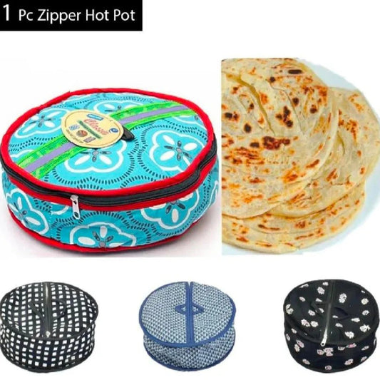 Pack Of 2 - Roti Basket Circle – Roti Chapati Box with Zipper Cover